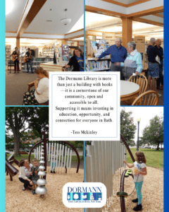 photos of the library and a quote from Tess McKinley